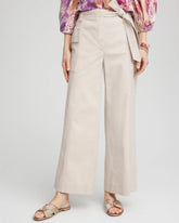 Chico's Belted Twill Utility Cropped Pants SMOKEY TAUPE