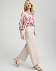 Chico's Belted Twill Utility Cropped Pants SMOKEY TAUPE