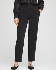 Chico's Crepe Side-Zip Tapered Ankle Pants BLACK