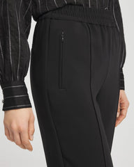 Chico's Crepe Side-Zip Tapered Ankle Pants BLACK