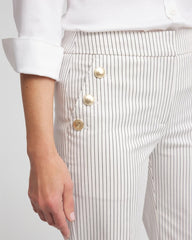 Chico's Emme Striped Sailor Straight Crops ECRU