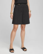 Chico's Sateen Tab-Front A-line Shorts BLACK