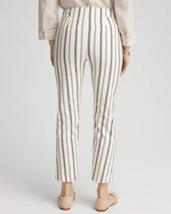 Chico's Brigitte™ Slub Striped Cropped Pants ECRU