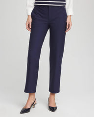 Chico's Cotton Straight Ankle Trousers PASSPORT BLUE