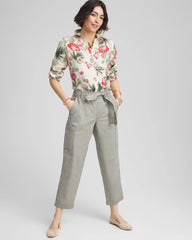 Chico's Poplin Pull-On Tapered-Leg Cropped Pants MISTY SAGE