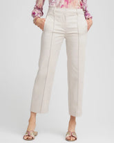 Chico's Stretch Sateen Straight Cropped Pants SMOKEY TAUPE