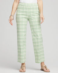 Chico's Brigitte™ Wide Leg Plaid Cropped Pants MOROCCAN MINT