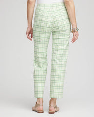 Chico's Brigitte™ Wide Leg Plaid Cropped Pants MOROCCAN MINT