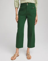 Chico's Cropped Straight-Leg Pants PALM LEAF