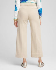 Chico's Button Knit Twill Cropped Pants WILD TRUFFLE