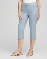 Chico's Brigitte™ Cross Dye Capri Pants BLUE PEARL