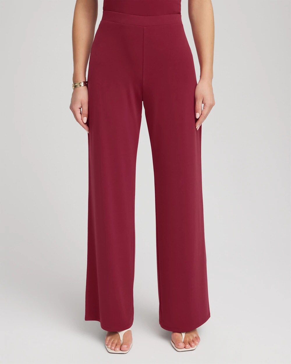 Chico's Travelers™ Knit Wide-Leg Pants RUSSET RED