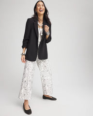 Chico's Brigitte™ Floral Embroidered Wide-Leg Cropped Pants ECRU