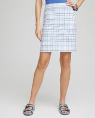 Chico's Brigitte™ Plaid Slub Skort BLUE PEARL