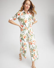 Chico's Floral Eyelet Culotte Pants ALABASTER