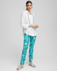 Chico's Brigitte™ Tropical Slim Leg Pants SEASPRAY
