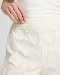 Chico's Textured Wide Leg Cropped Pants NATURAL CREAM