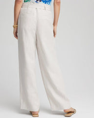 Chico's Hollywood Waist Belted Linen Pants DOVE GRAY