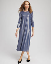 Chico's Foiled Jersey Knit Maxi Dress INDIGO SKY