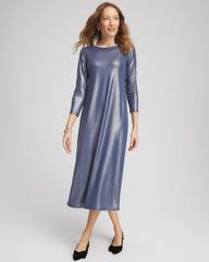Chico's Foiled Jersey Knit Maxi Dress INDIGO SKY