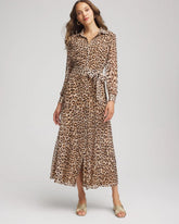 Chico's Cheetah-Print Godet Dress BRIAR BROWN