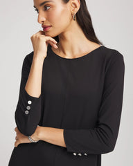 Chico's Ponte A-line Midi Dress BLACK