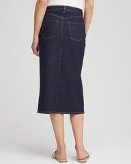 Chico's High-Rise Straight Stretch-Denim Skirt CEDAR RINSE