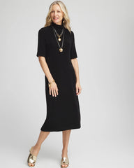 Chico's Travelers™ Mockneck Midi Dress TRAVELERS BLACK