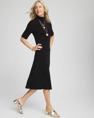 Chico's Travelers™ Mockneck Midi Dress TRAVELERS BLACK