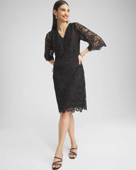 Chico's Lace Shift Dress BLACK