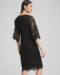 Chico's Lace Shift Dress BLACK