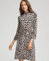 Chico's Travelers™ Animal-Print Mockneck Midi Dress DEEP TAUPE
