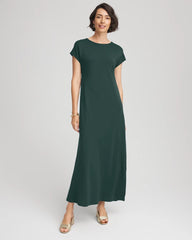 Chico's Dolman-Sleeve Ponte Maxi Dress DARKEST SPRUCE