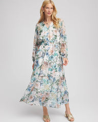 Chico's Georgette Tie-Front Maxi Dress ECRU