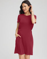 Chico's Zenergy® Bungee-Waist Dress RUSSET RED