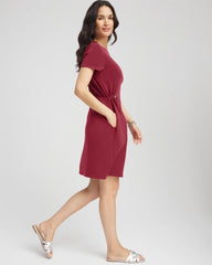 Chico's Zenergy® Bungee-Waist Dress RUSSET RED