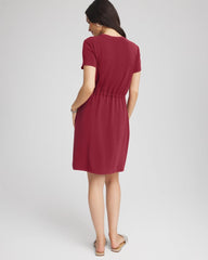 Chico's Zenergy® Bungee-Waist Dress RUSSET RED