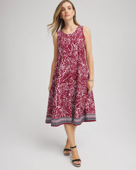 Chico's Zenergy® UPF Printed Midi Sports Dress RUSSET RED