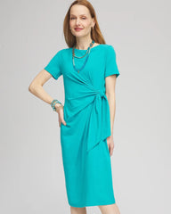 Chico's Twist Tie-Front Dress SEASPRAY