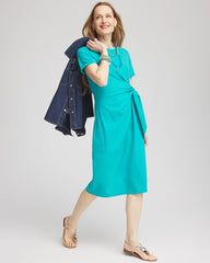 Chico's Twist Tie-Front Dress SEASPRAY