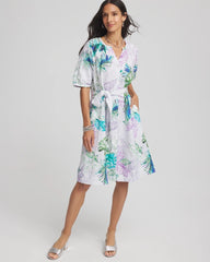 Chico's Floral Linen Shirtdress VIOLET