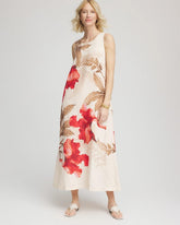 Chico's Floral Tank Linen Maxi Dress MULTI