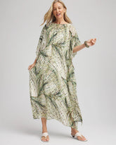 Chico's Crinkle-Chiffon Kaftan Dress ECRU