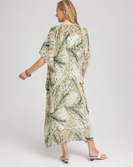 Chico's Crinkle-Chiffon Kaftan Dress ECRU