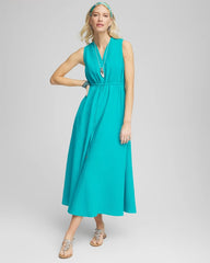 Chico's Sleeveless Maxi Gauze Dress SEASPRAY