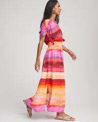 Chico's Rio Sunset Maxi Dress RED GLOW