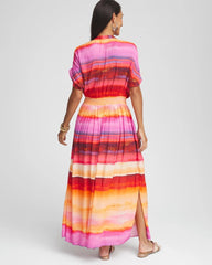 Chico's Rio Sunset Maxi Dress RED GLOW