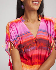 Chico's Rio Sunset Maxi Dress RED GLOW