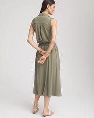 Chico's Travelers™ Knit Sleeveless Shirtdress DUSTY OLIVE