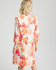 Chico's Embellished Linen Kurta Dress ECRU